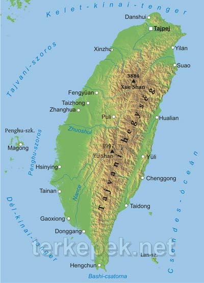 Tajvan domborzata és vízrajza