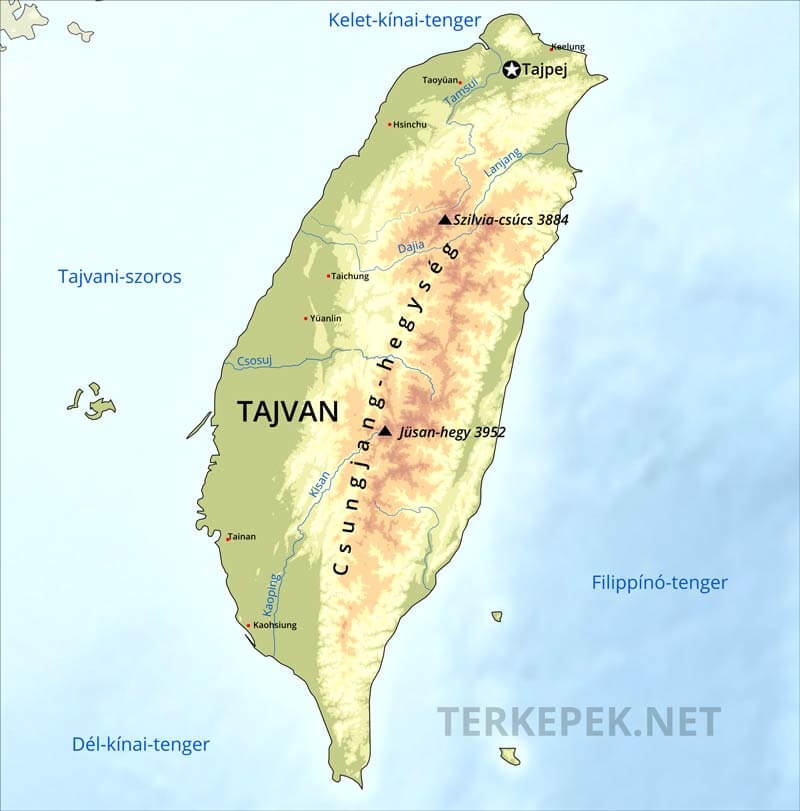 Tajvan térkép